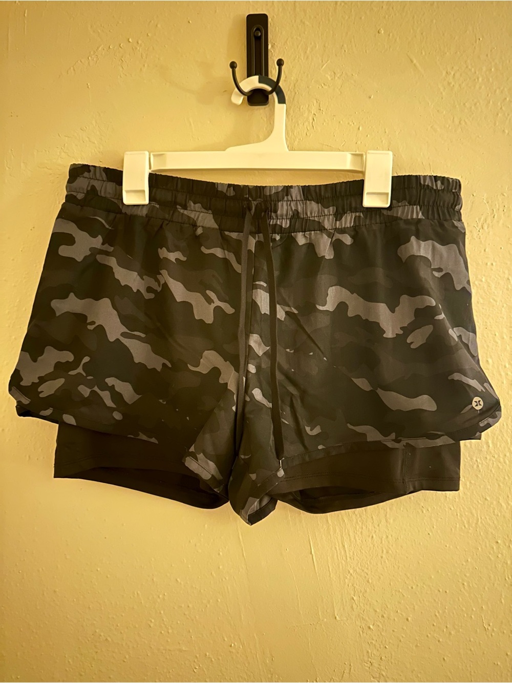 RBX Women’s Black & Gray Camo Running Shorts